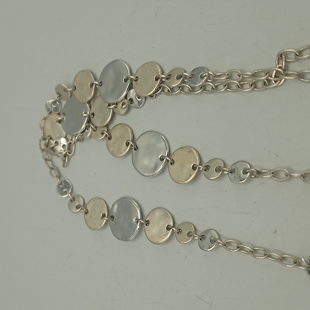 Chico's Silver Disc Chain Link Necklace - Picture 4 of 4